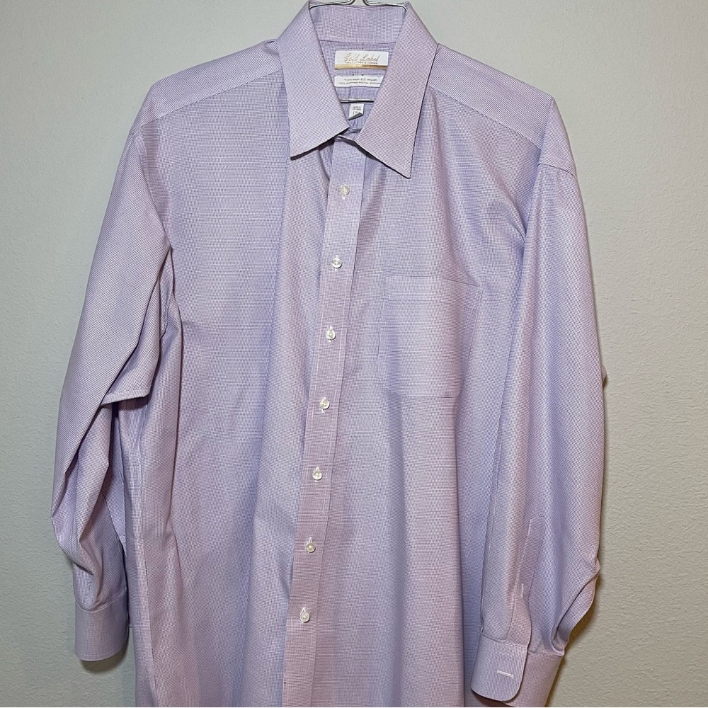 Roundtree and Yorke GOLD LABEL Dress Shirt Size 17 1/2 /34 Purple.